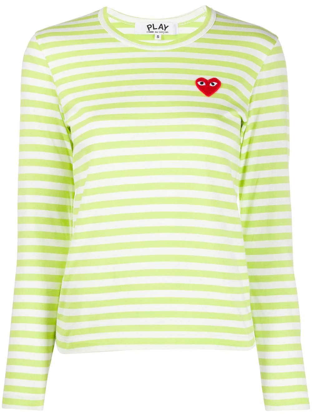 heart print striped T-shirt - 1