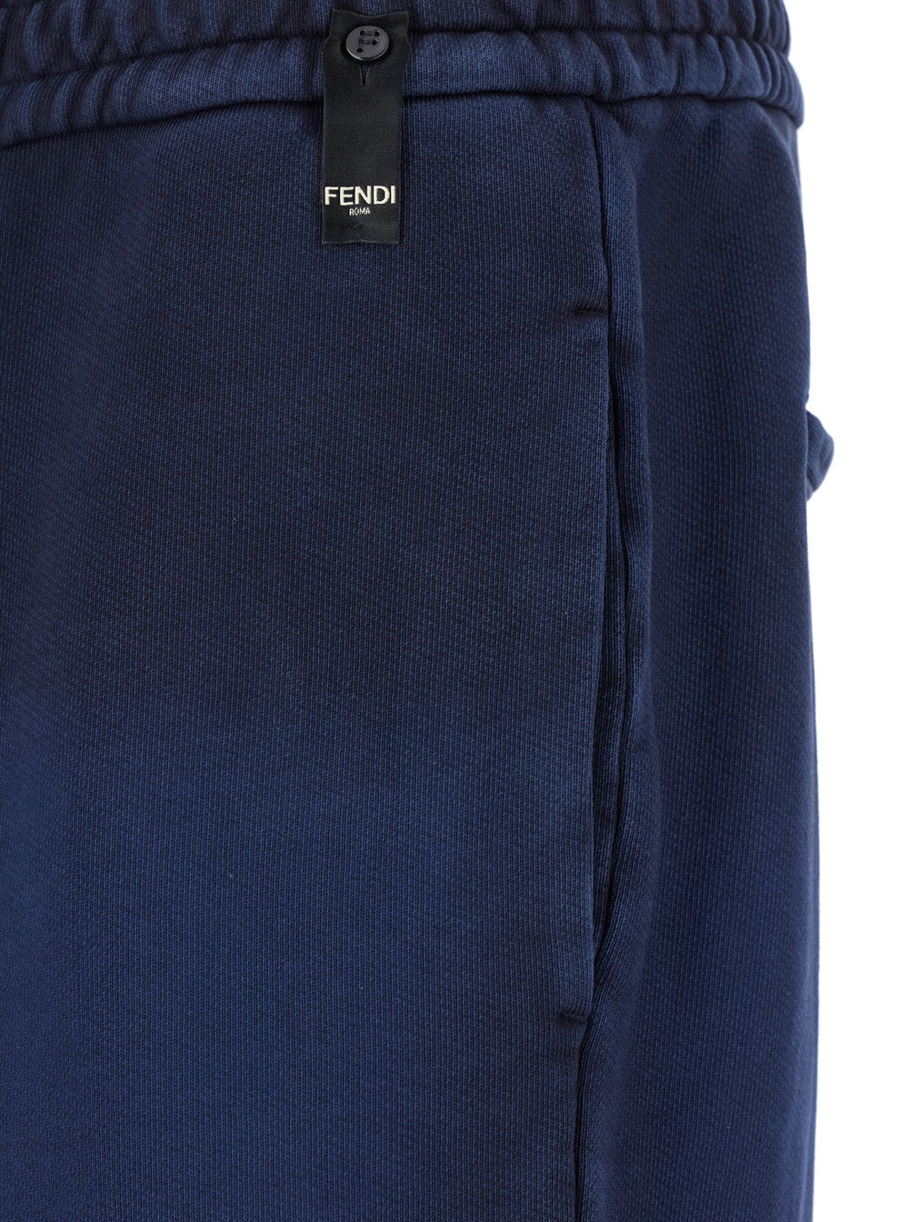 Fendi Men Blue Pants With High Elastic Waist In Cotton Man - 3