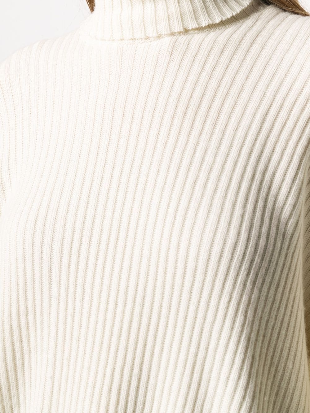 ribbed-knit draped jumper - 5