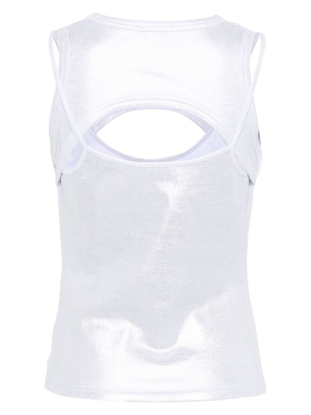 coated ribbed tank top - 2