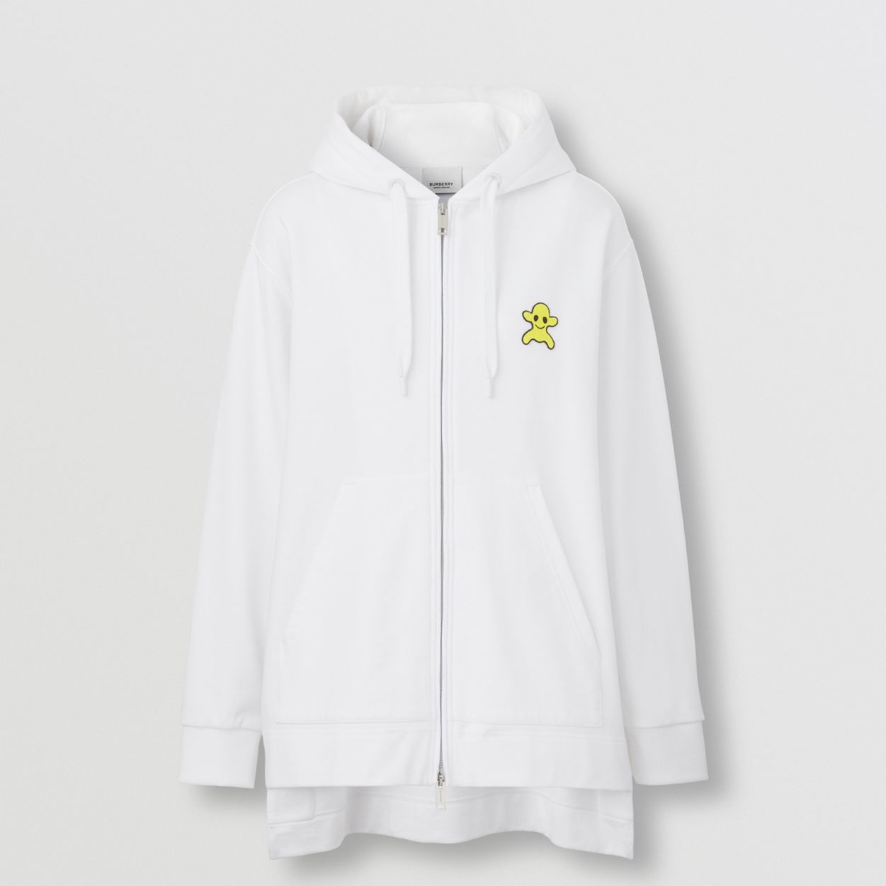 Boo Print Oversized Cotton Hooded Top - 1