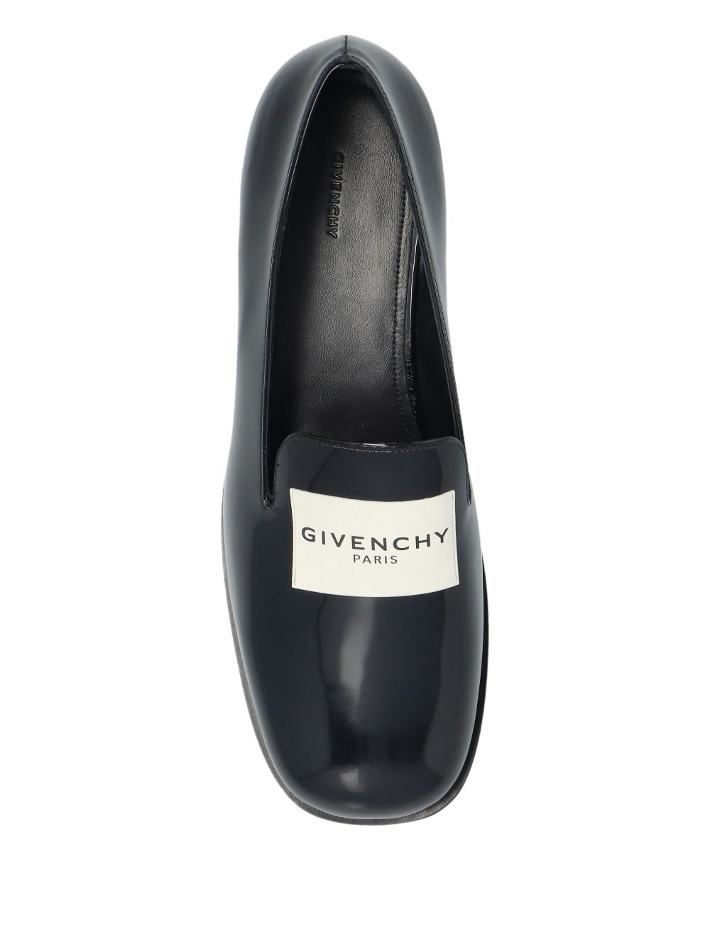 logo-plaque patent leather loafers - 4