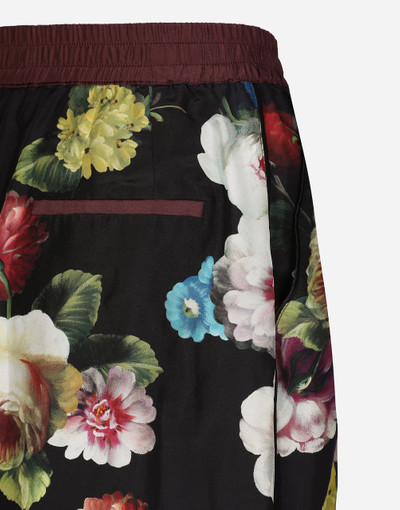 Dolce & Gabbana Twill pajama pants with nocturnal flower print outlook