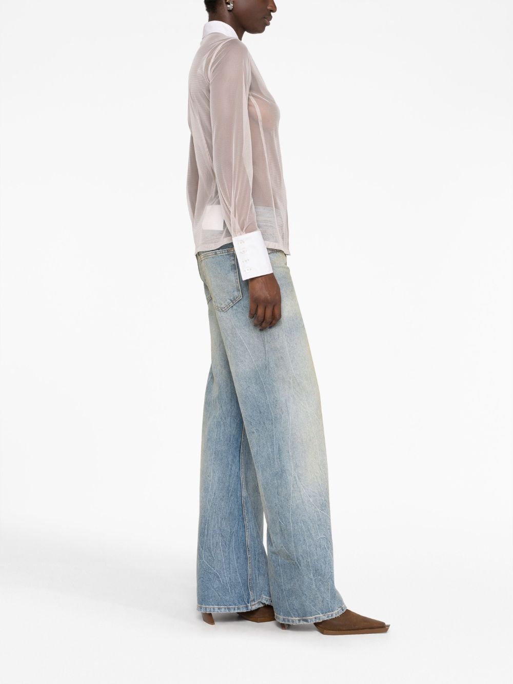 cotton-tulle shirt - 6