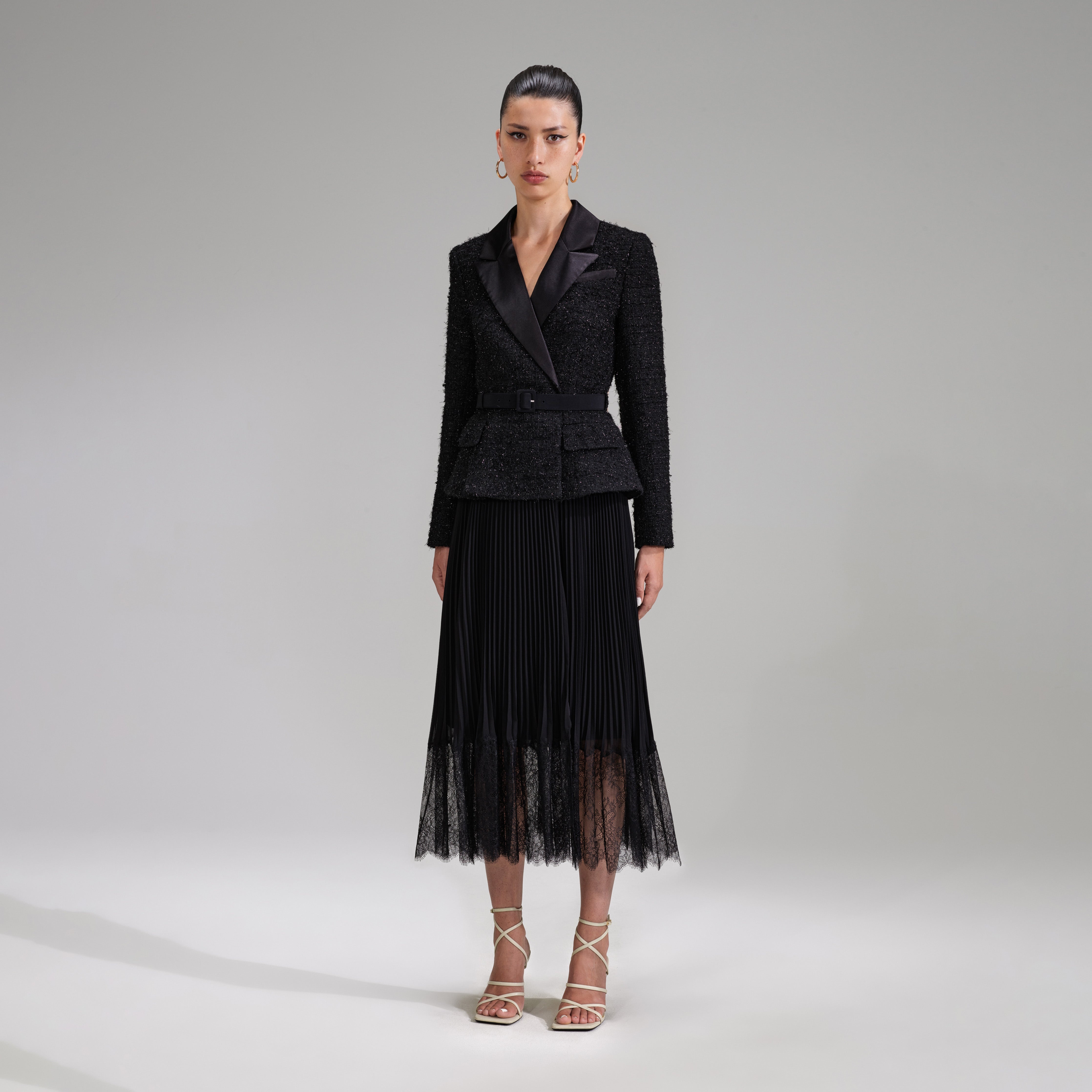 white christmas dresses Black Chiffon Tiered Midi Dress – Club21.com
