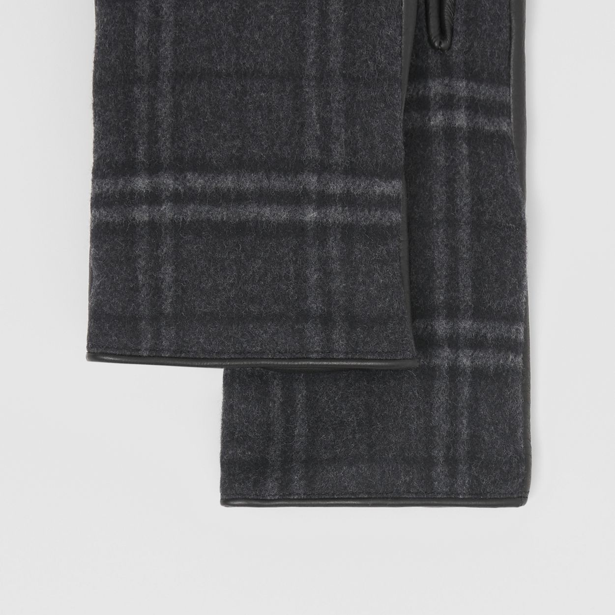 Cashmere-lined Check and Deerskin Gloves - 2