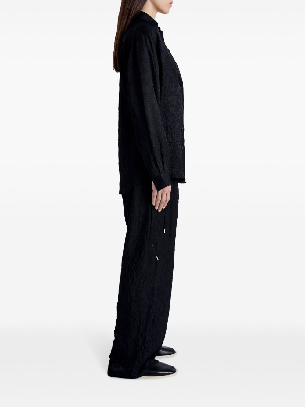 crease-effect long-sleeve shirt - 3