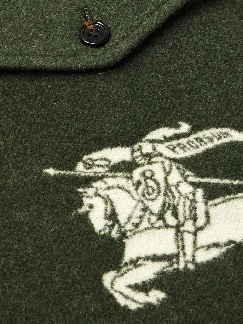 Striped Logo-Jacquard Virgin Wool Overshirt 4