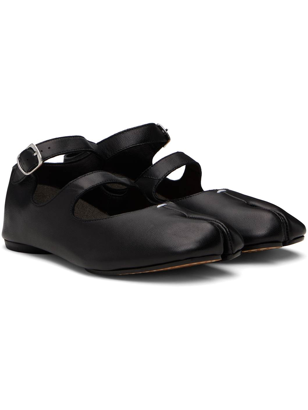 Black Tabi Ballerina Flats - 4