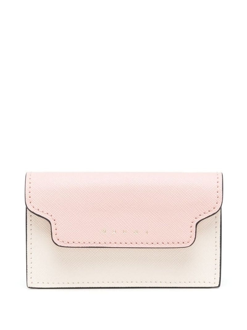 colour-blocked saffiano leather wallet - 1