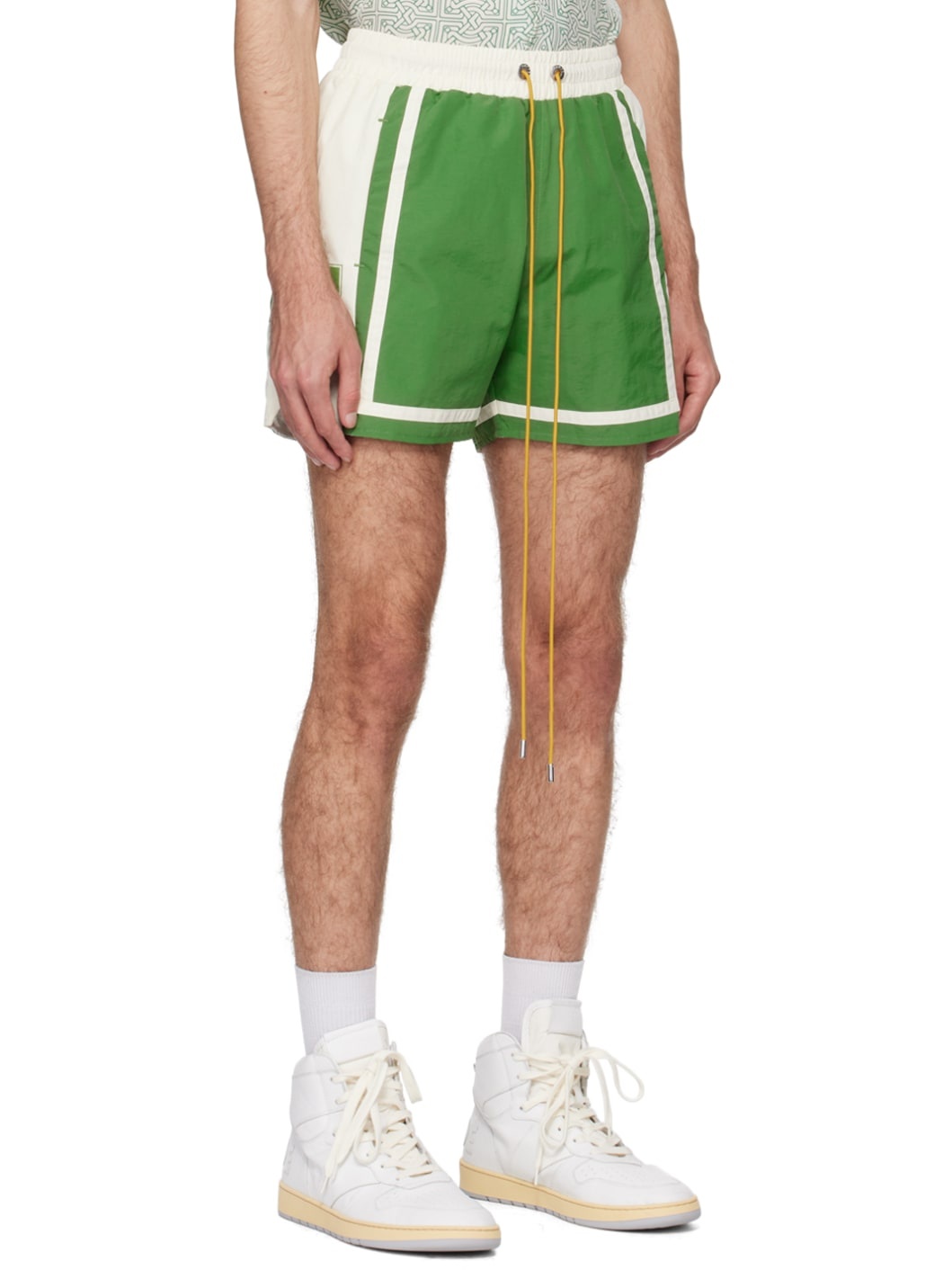 Green & Off-White Moonlight Shorts - 2