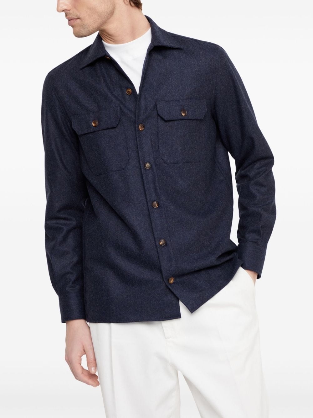 long-sleeve flannel overshirt - 3