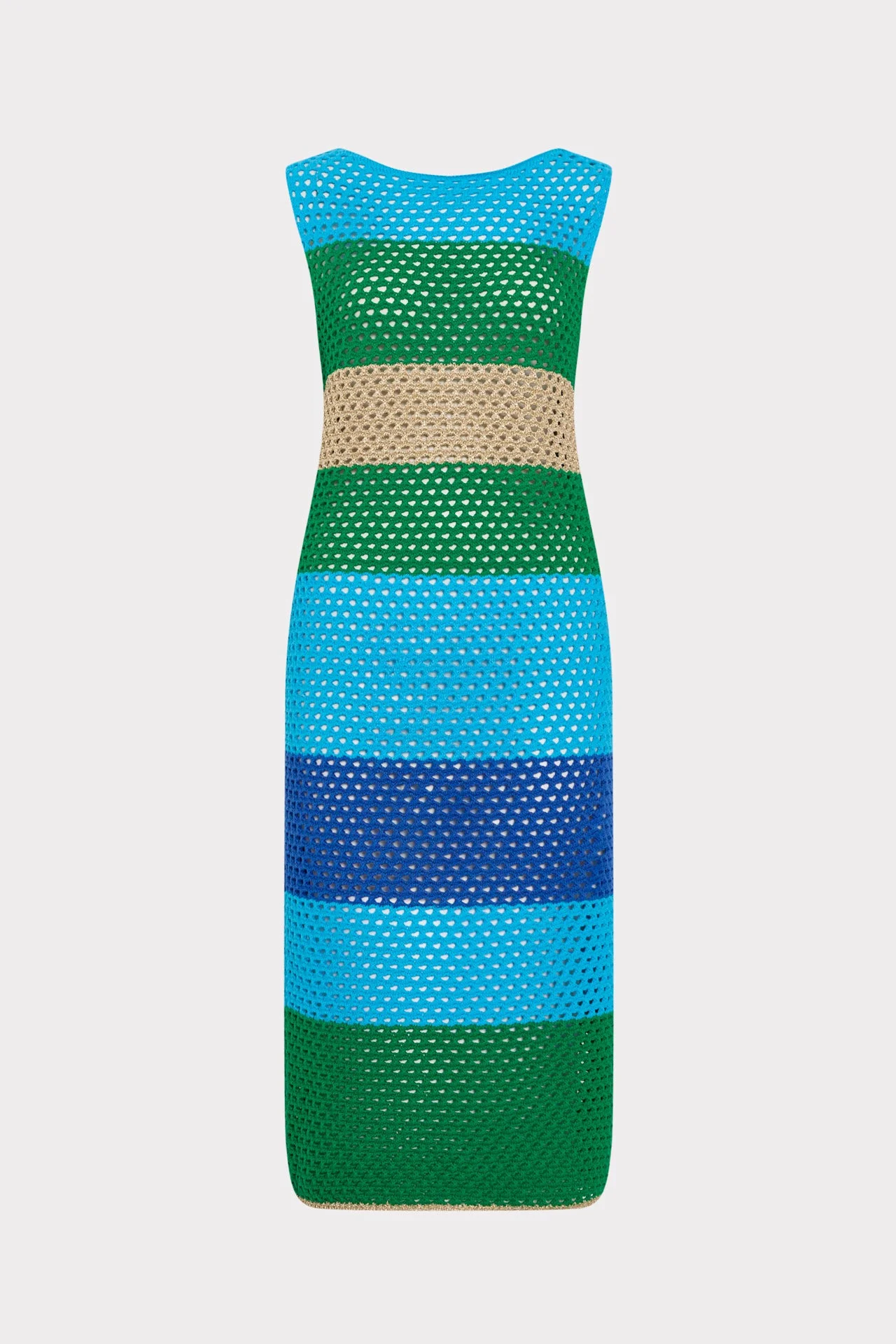 Open Stitch Boat Neck Midi Dress - 1