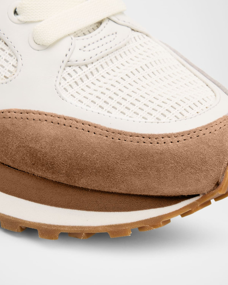 Valentina Mixed Leather Retro Sneakers 5