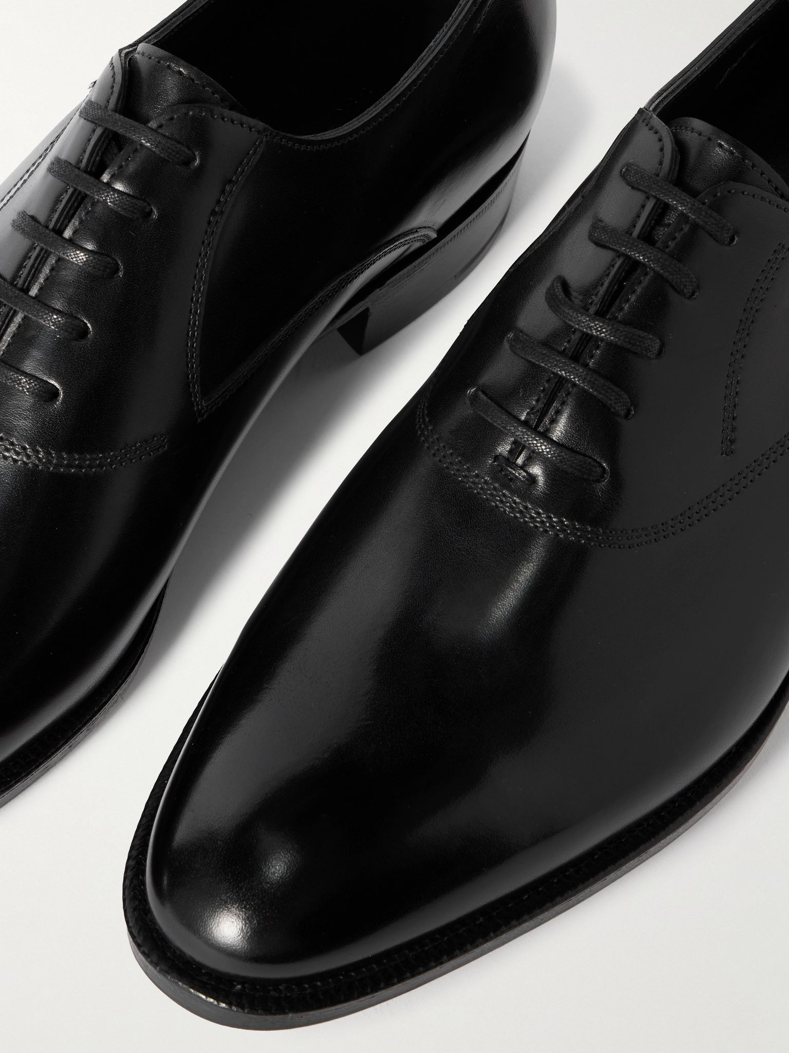 Luke Glossed-Leather Oxford Shoes Black - 5
