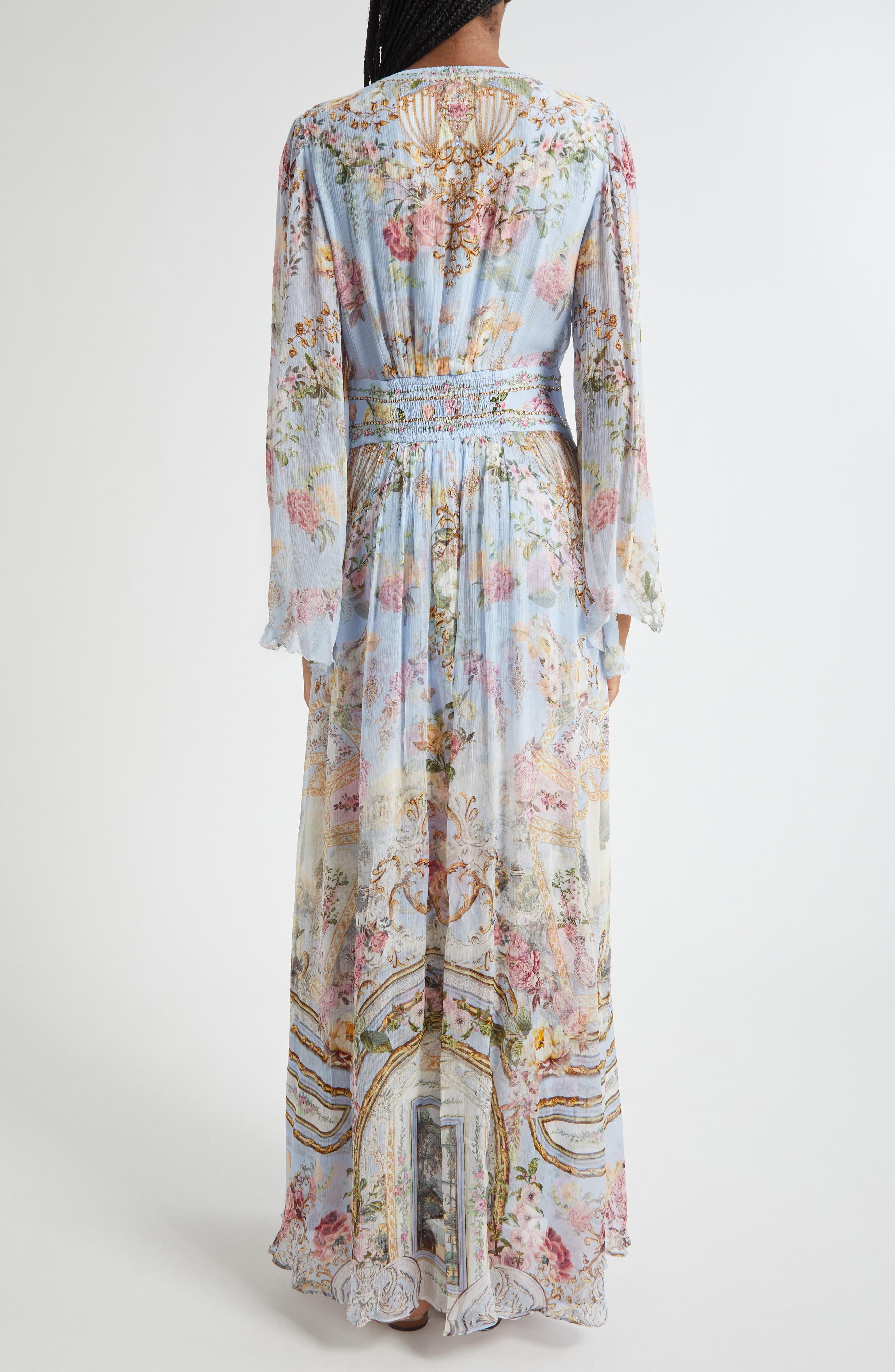 Camilla Tiled In Time Long Sleeve Silk Chiffon Maxi Dress at Nordstrom - 2