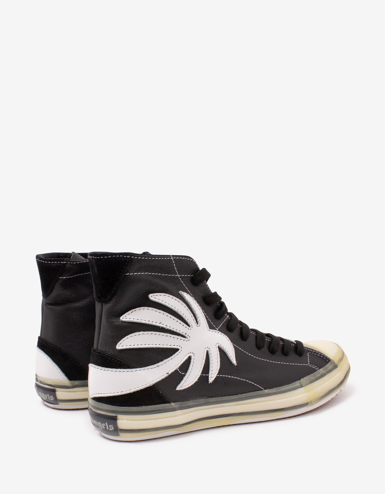 Palm Angels Black Palm Tree High Top Trainers - 7