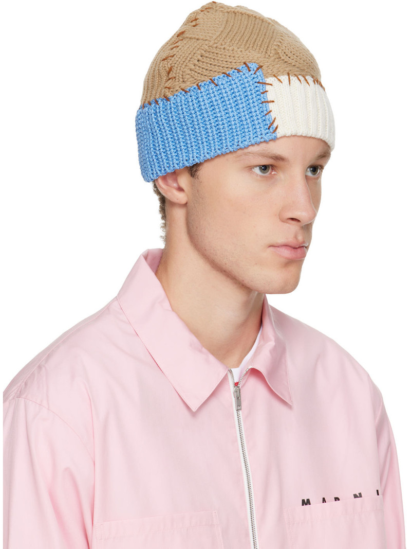 Marni Beige Wool Mixed Knit Beanie outlook
