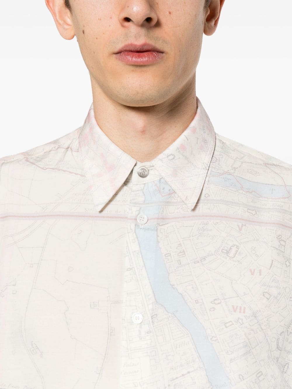 map-print shirt - 5