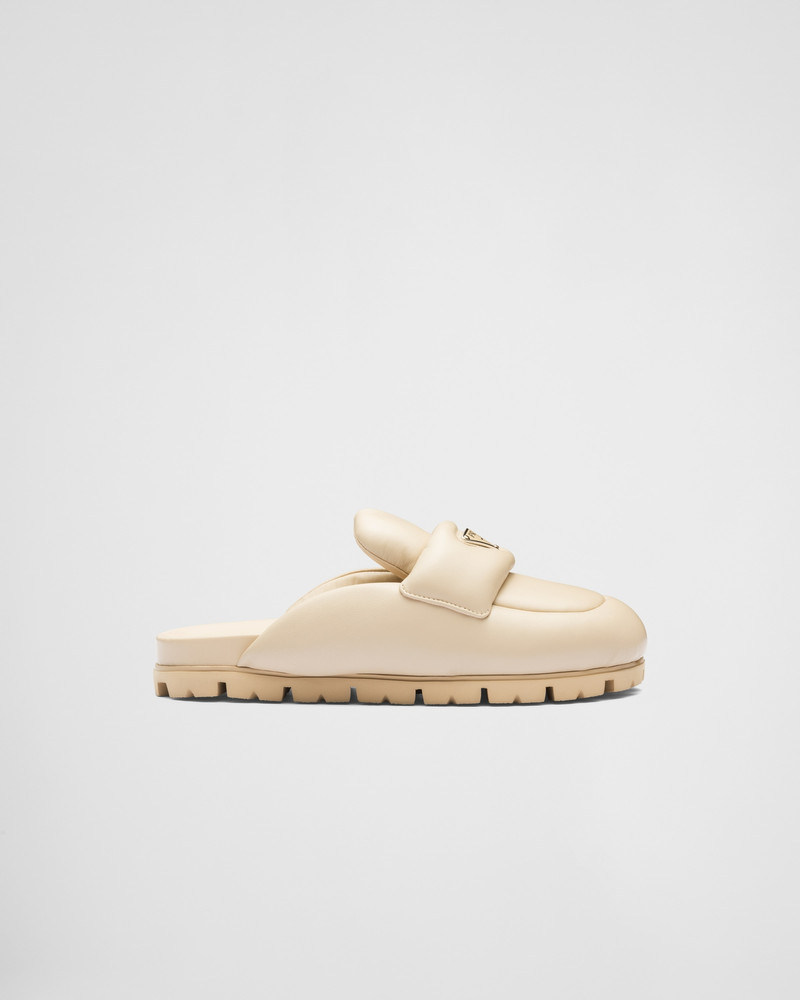 Prada Soft padded nappa leather sabots outlook