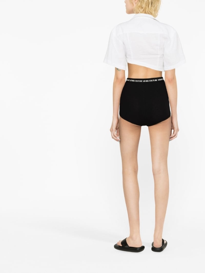 logo band mini shorts - 3