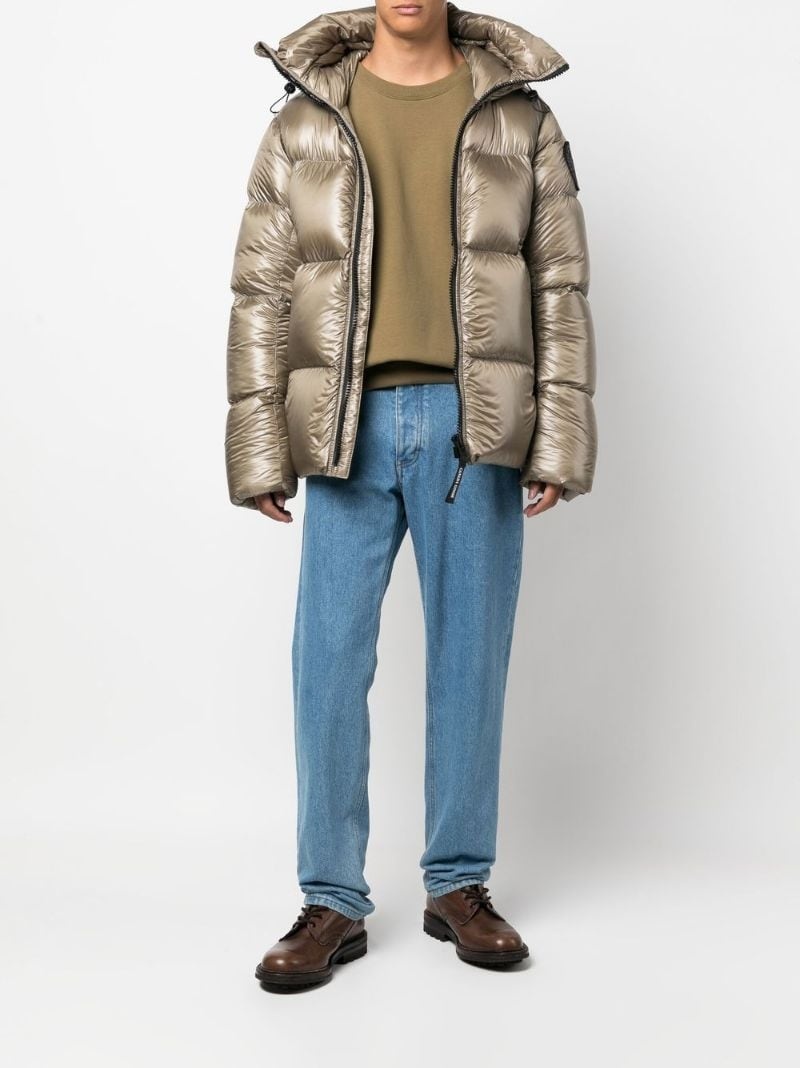 logo-patch padded jacket - 2