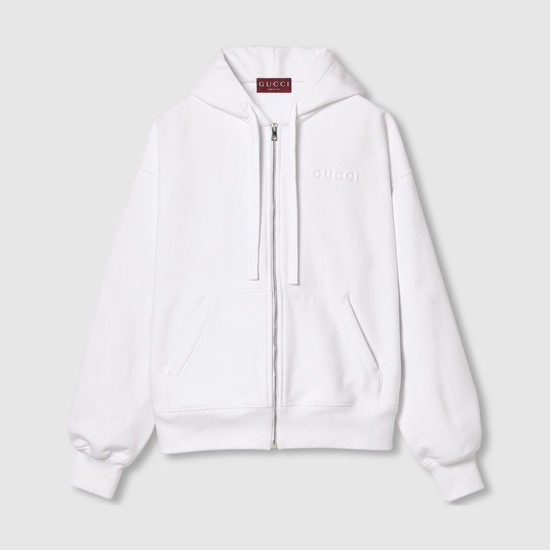 Felted cotton jersey zip jacket 1