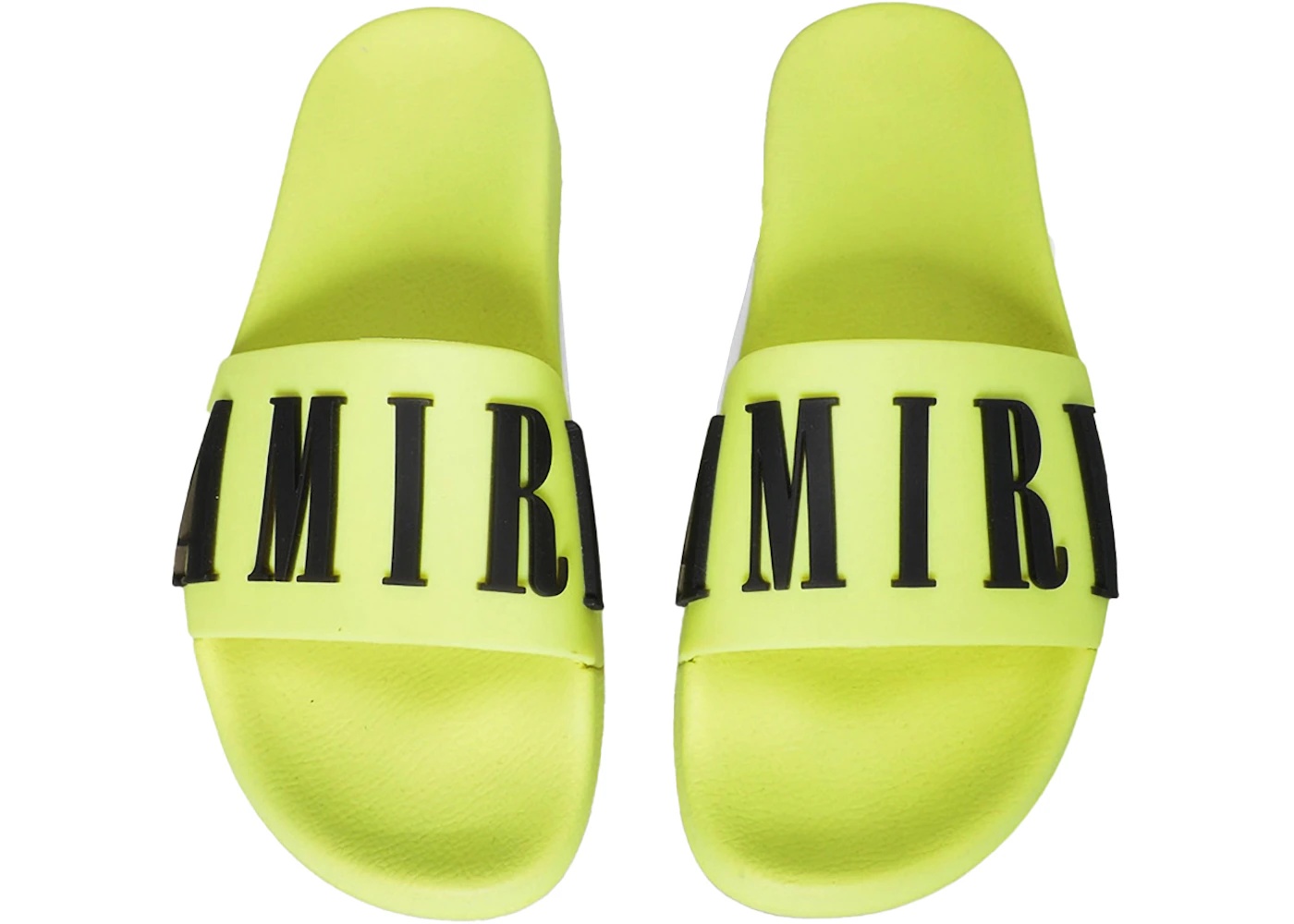 AMIRI Pool Slide Debossed Volt Black - 2