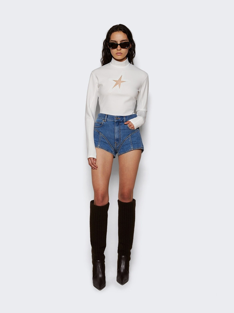 MUGLER Long-sleeved Star Top Off-white outlook