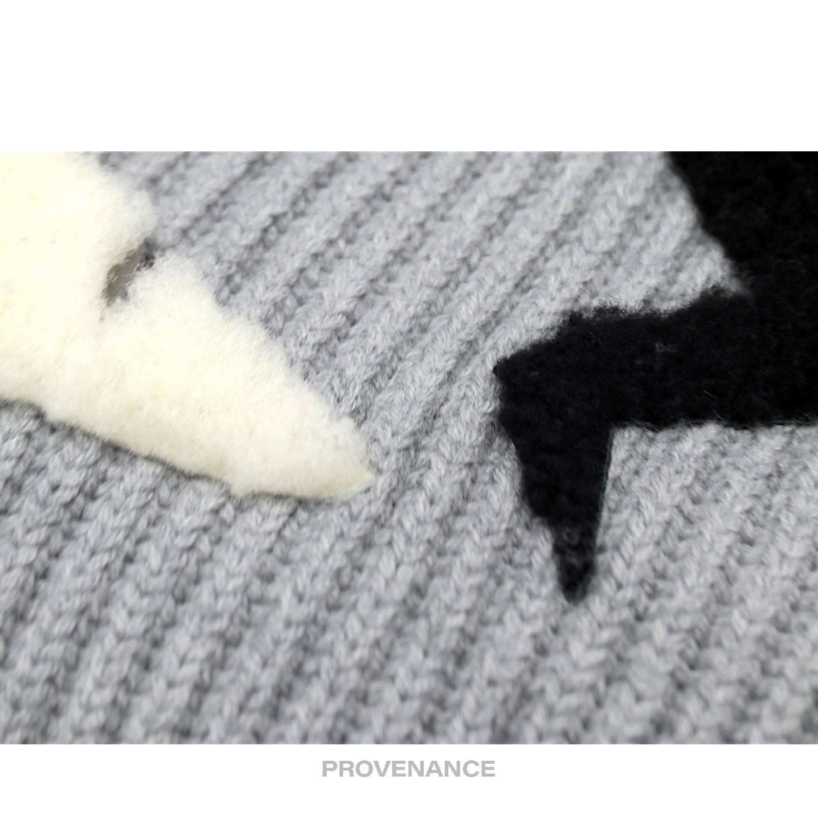 FENDI Eye Monster Wool Scarf - Grey - 7