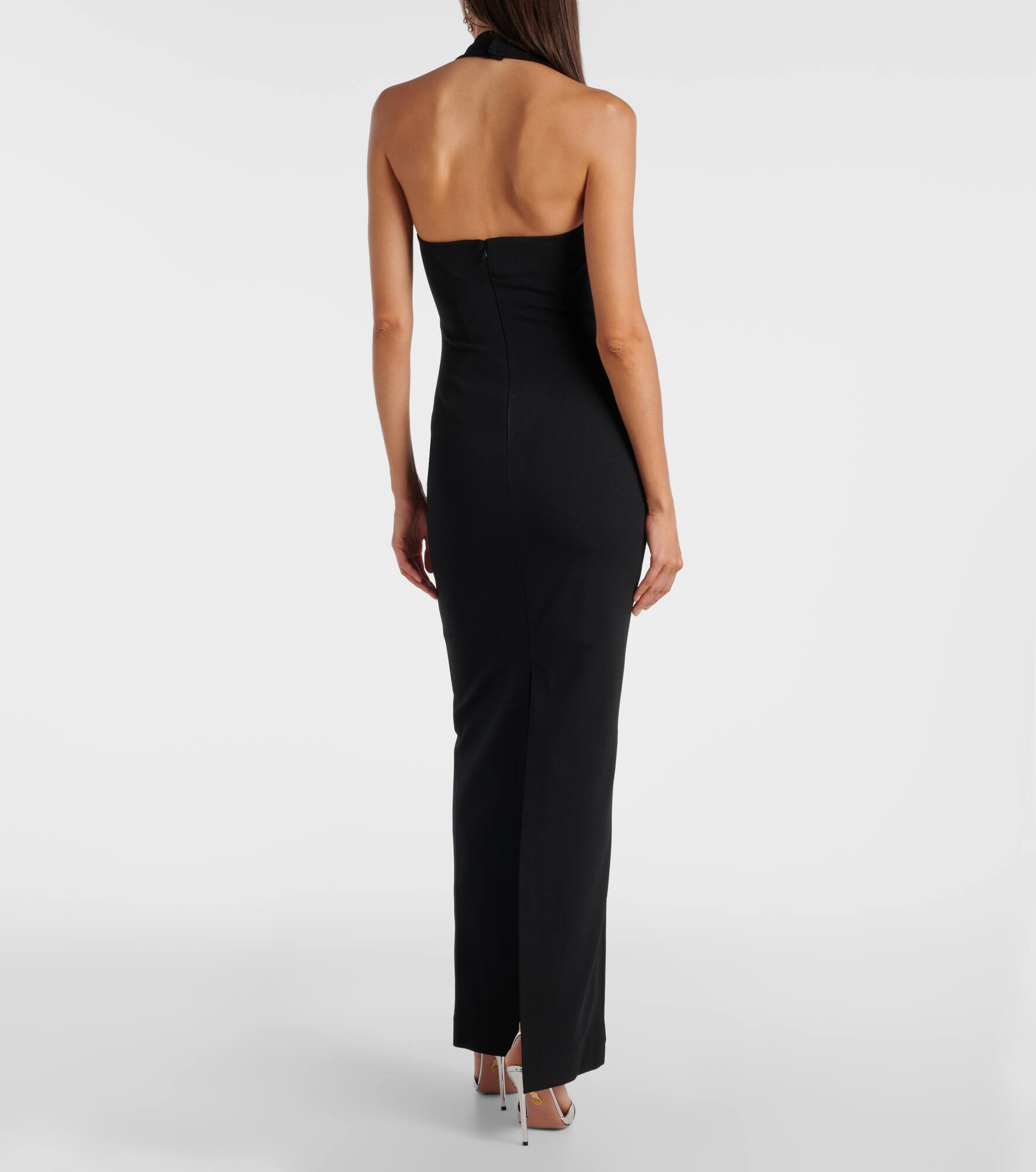 Ilona halterneck crêpe gown - 3