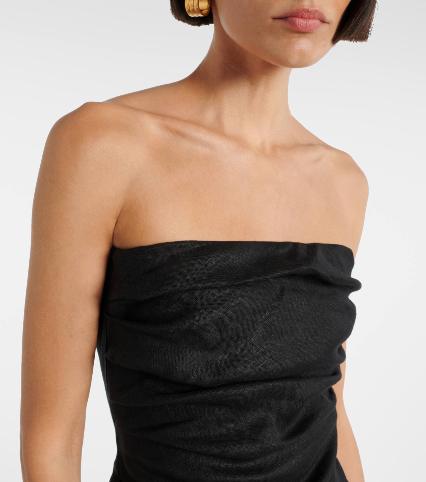 Hedy strapless linen maxi dress - 4