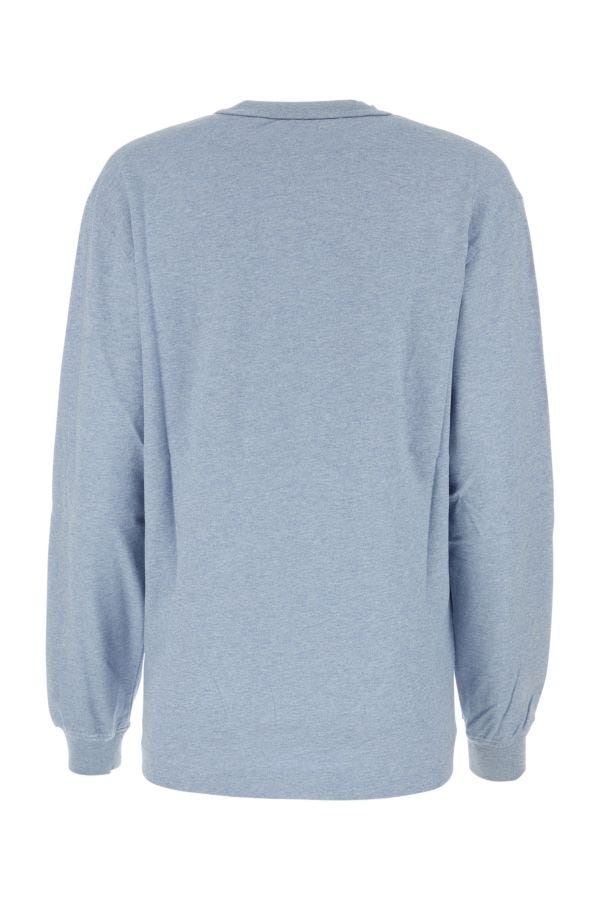 Melange light-blue cotton oversize t-shirt - 2