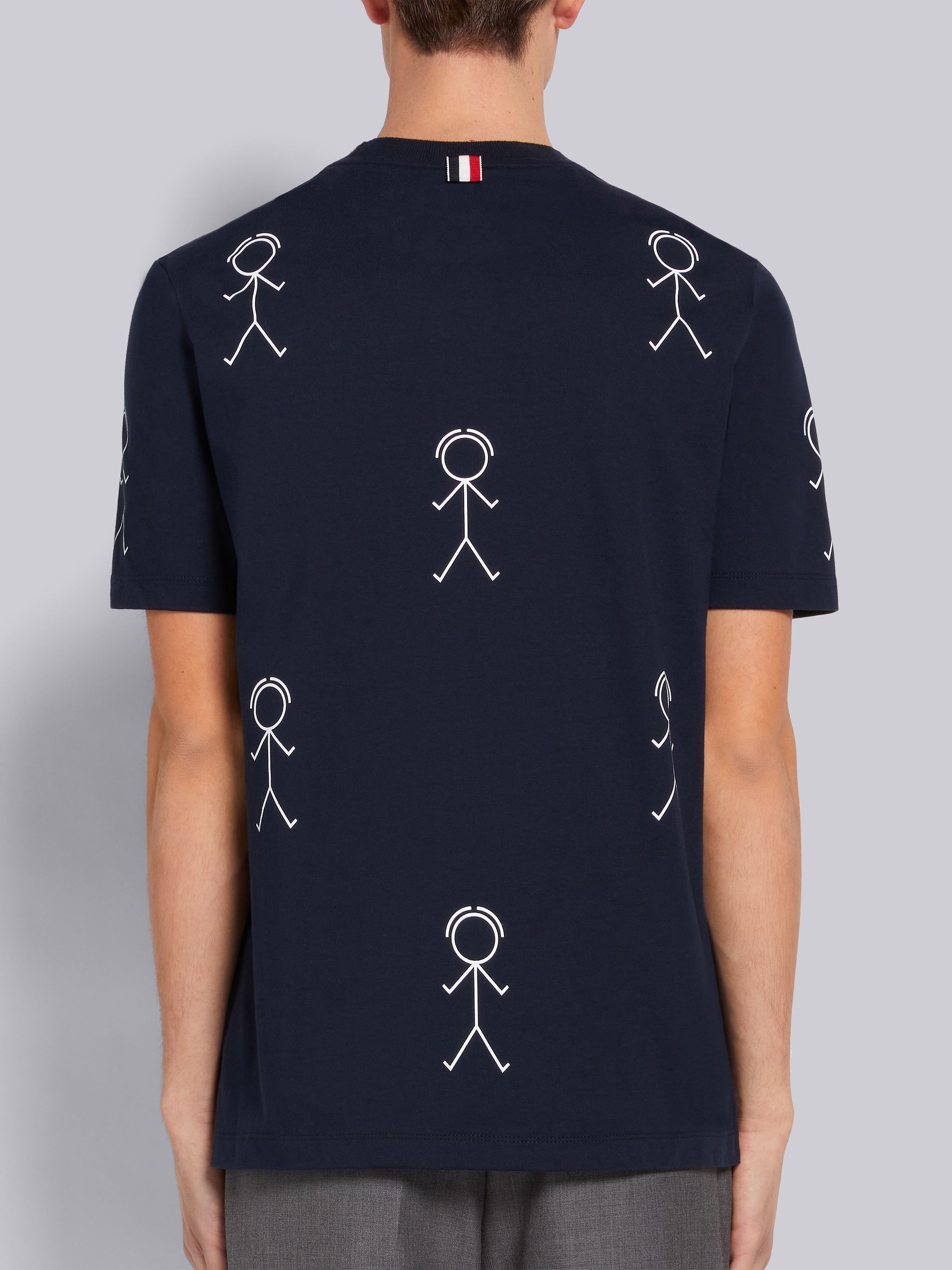 Navy Midweight Jersey Half Drop Mr. Thom Icon Print Tee - 3