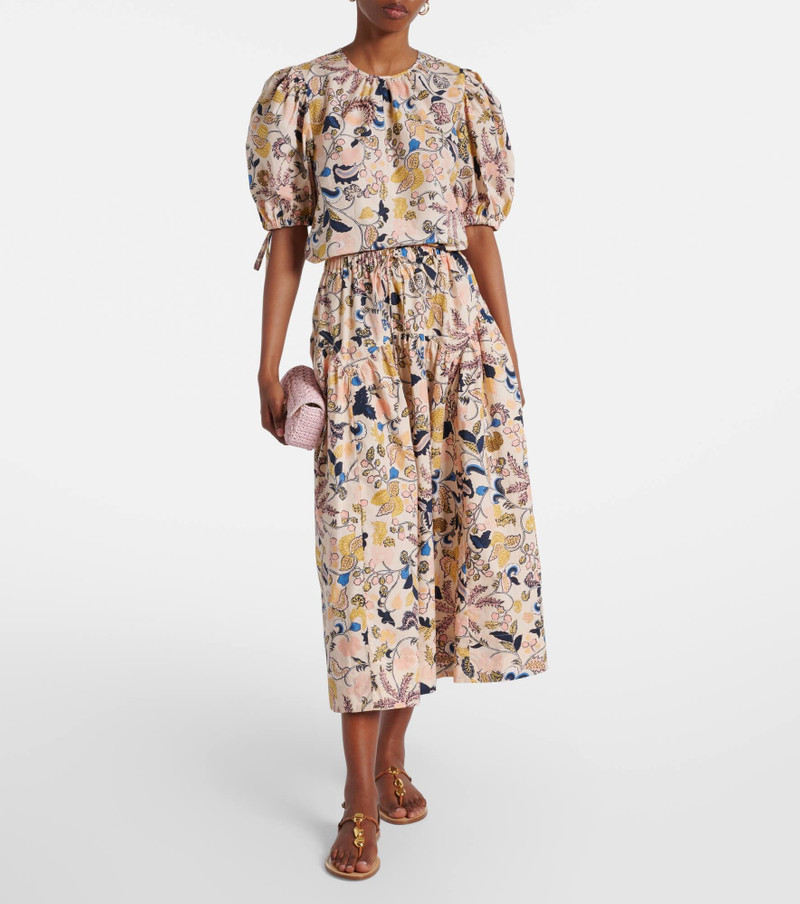 ULLA JOHNSON Rosen floral cotton maxi skirt outlook