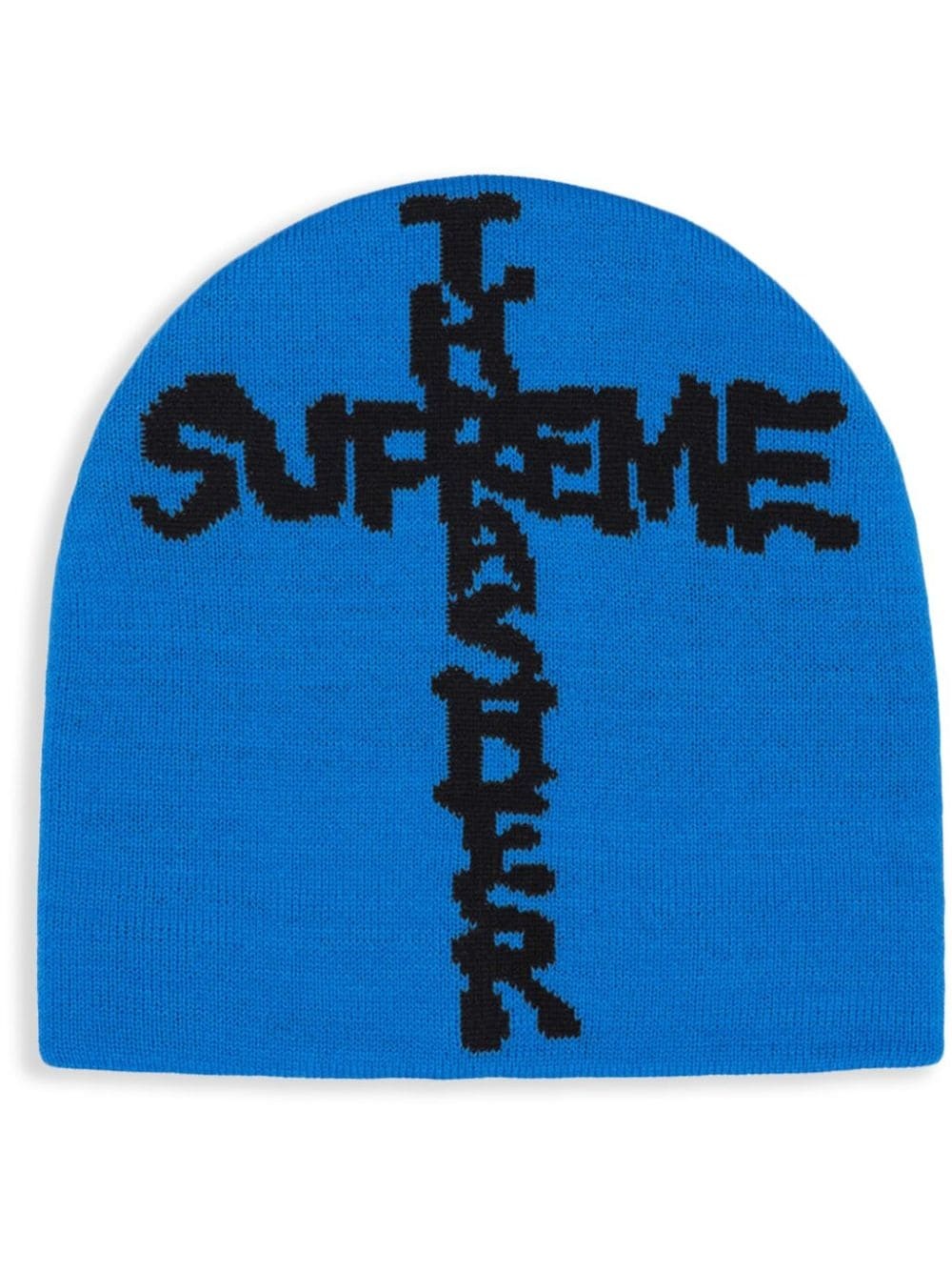 x Thrasher logo-intarsia "Blue" beanie - 1