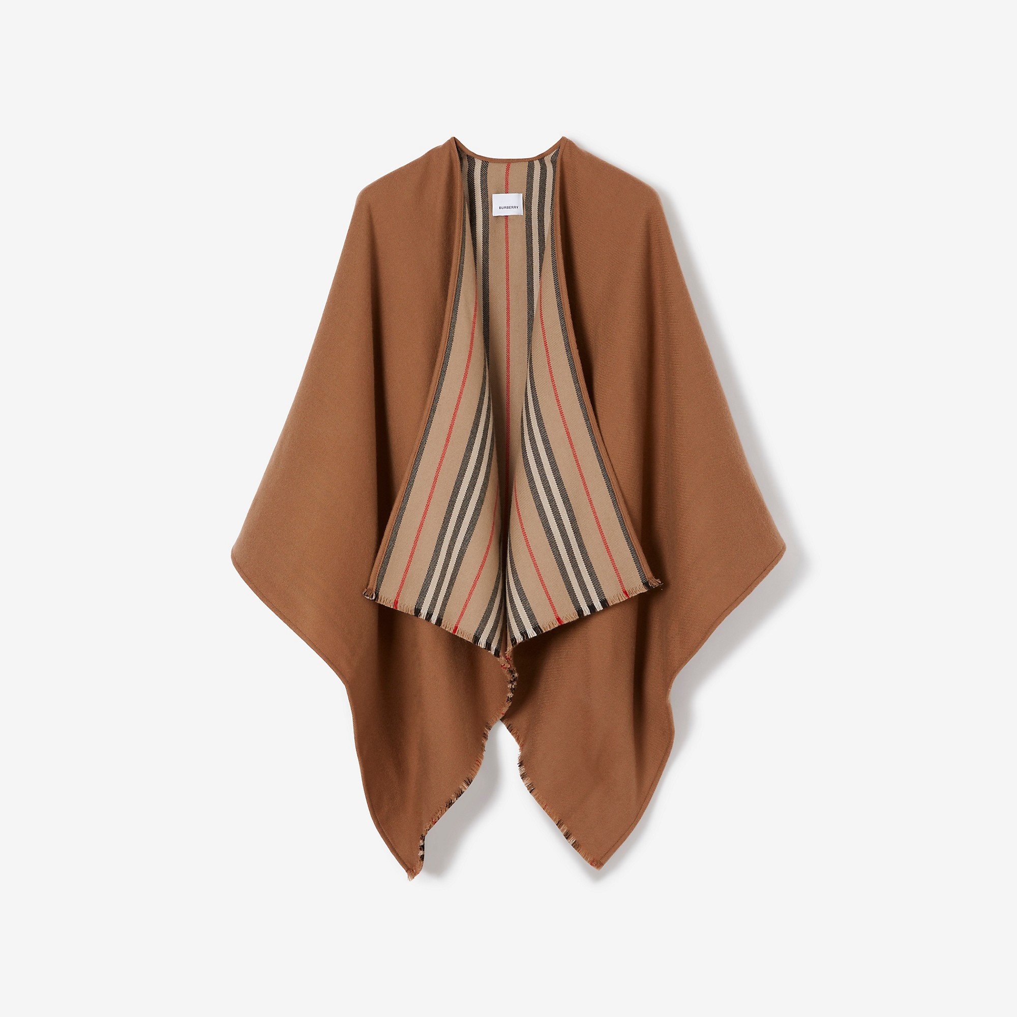 Reversible Icon Stripe Wool Cape - 1