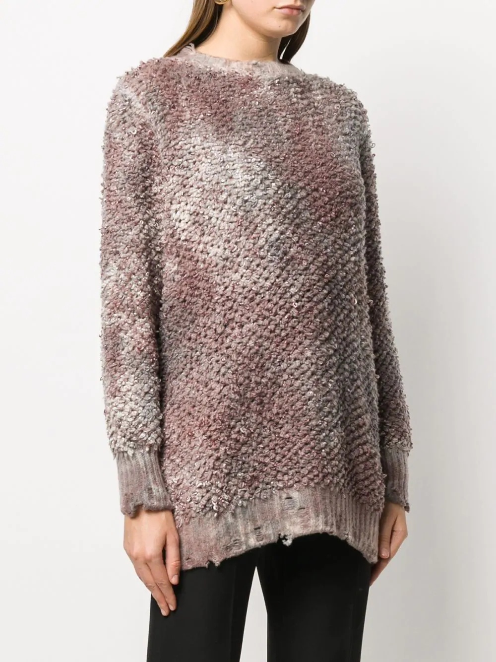 distressed knit jumper - 3