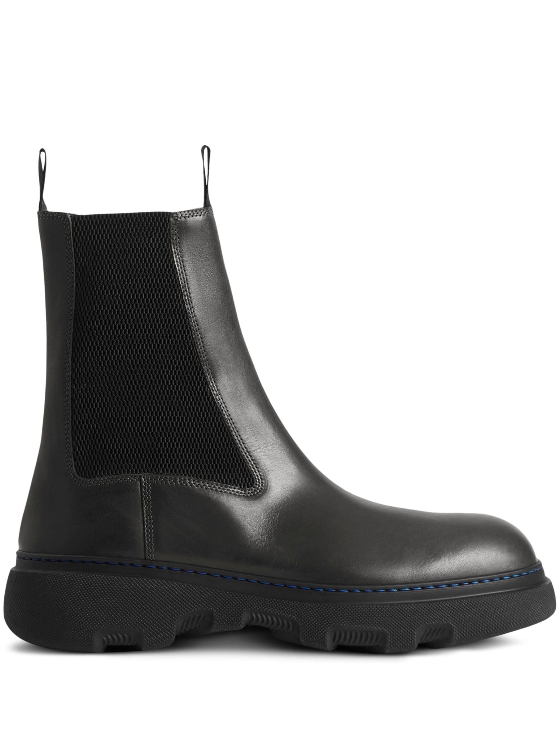 Black Leather Chelsea Boots - 1