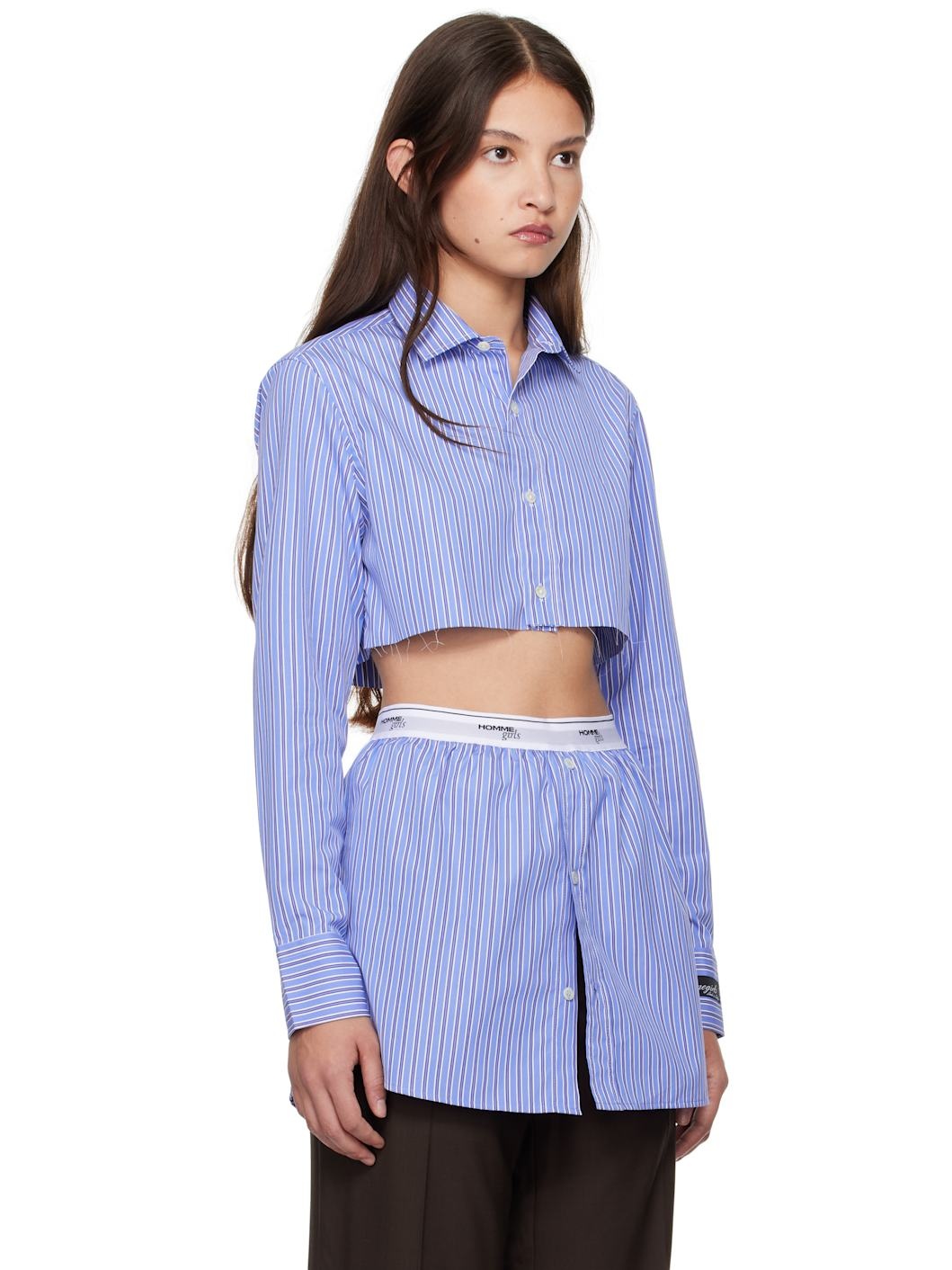 Navy Super Cropped Shirt - 2