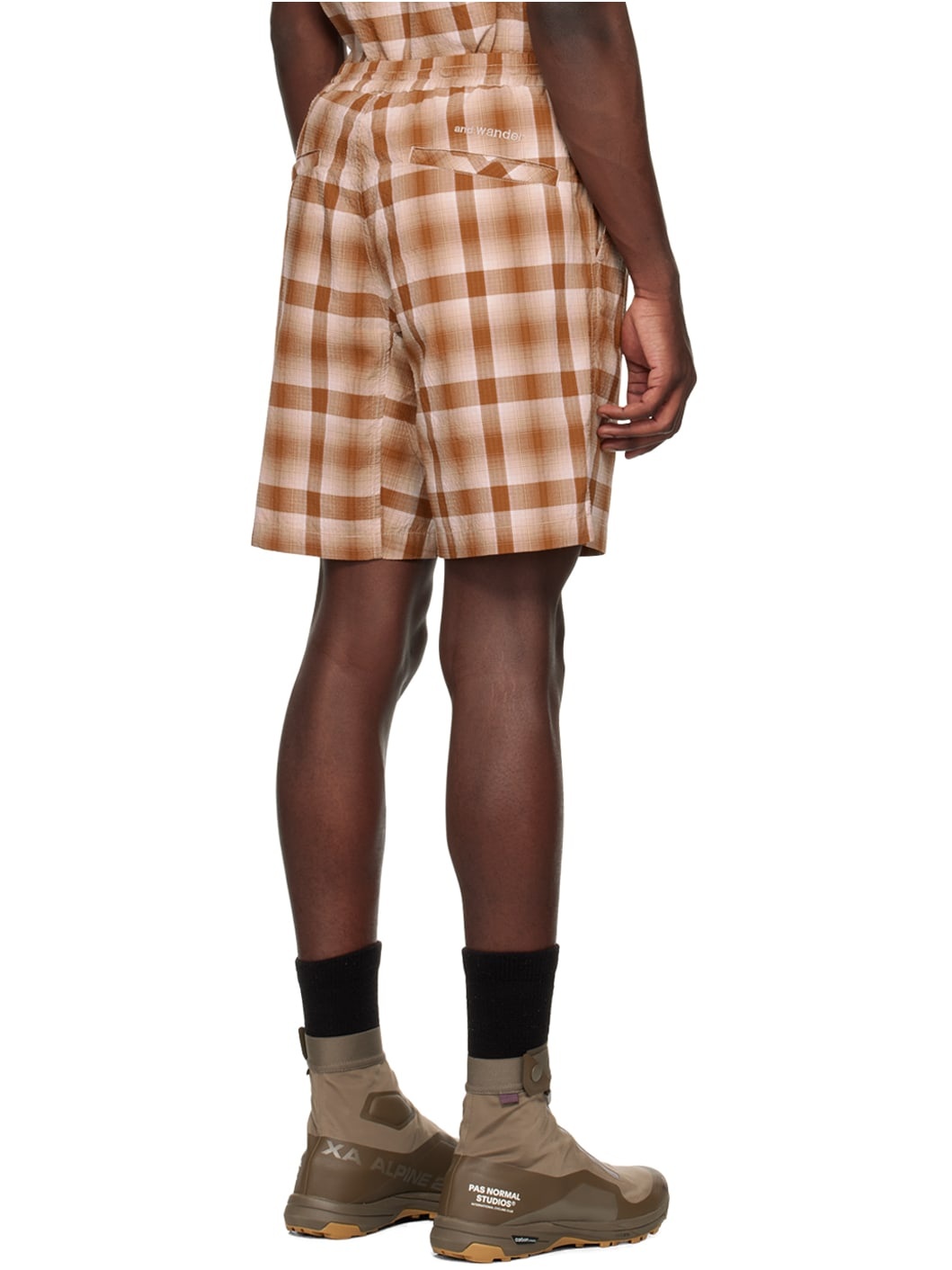 Brown Check Shorts - 4