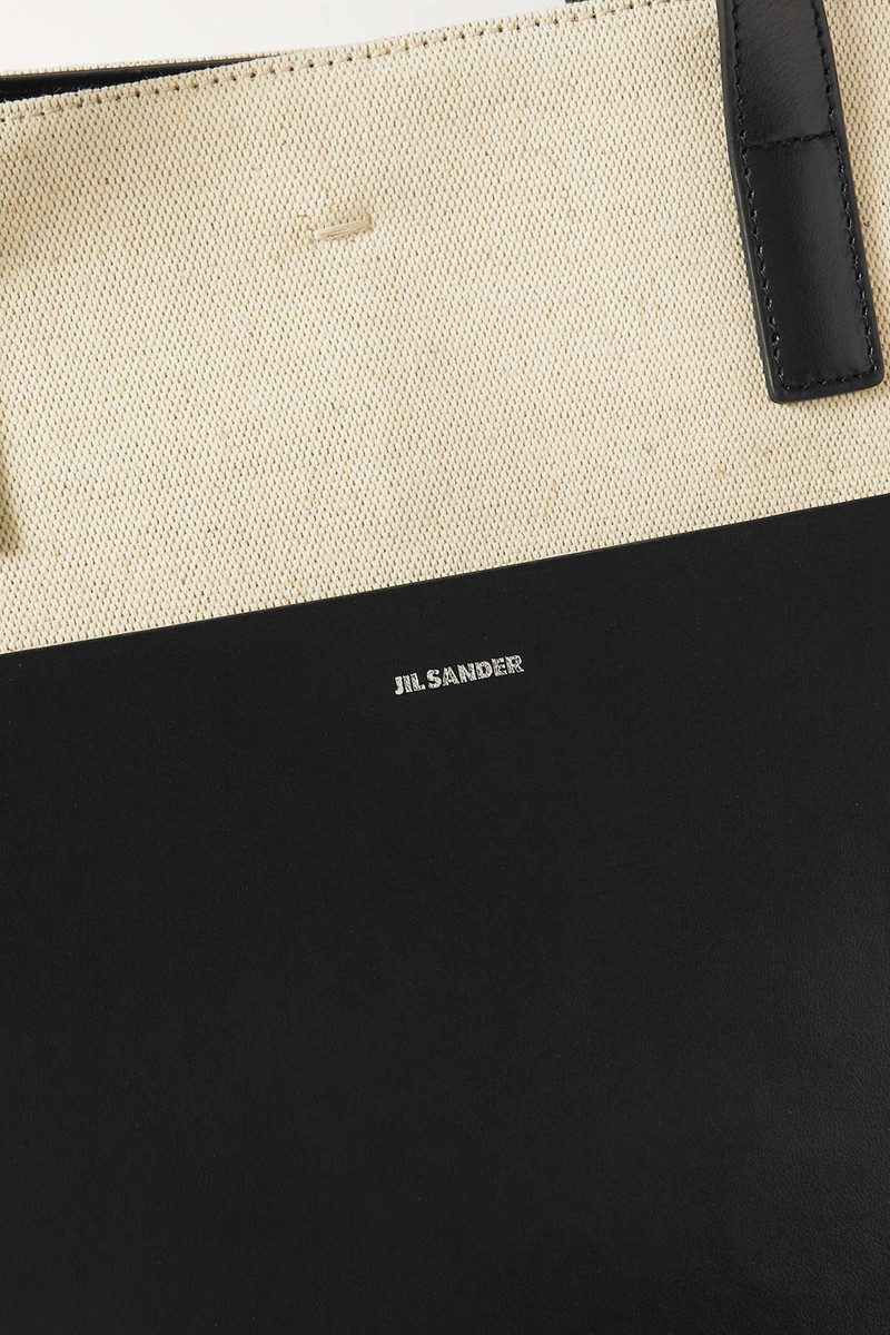 Medium leather-trimmed canvas tote 4