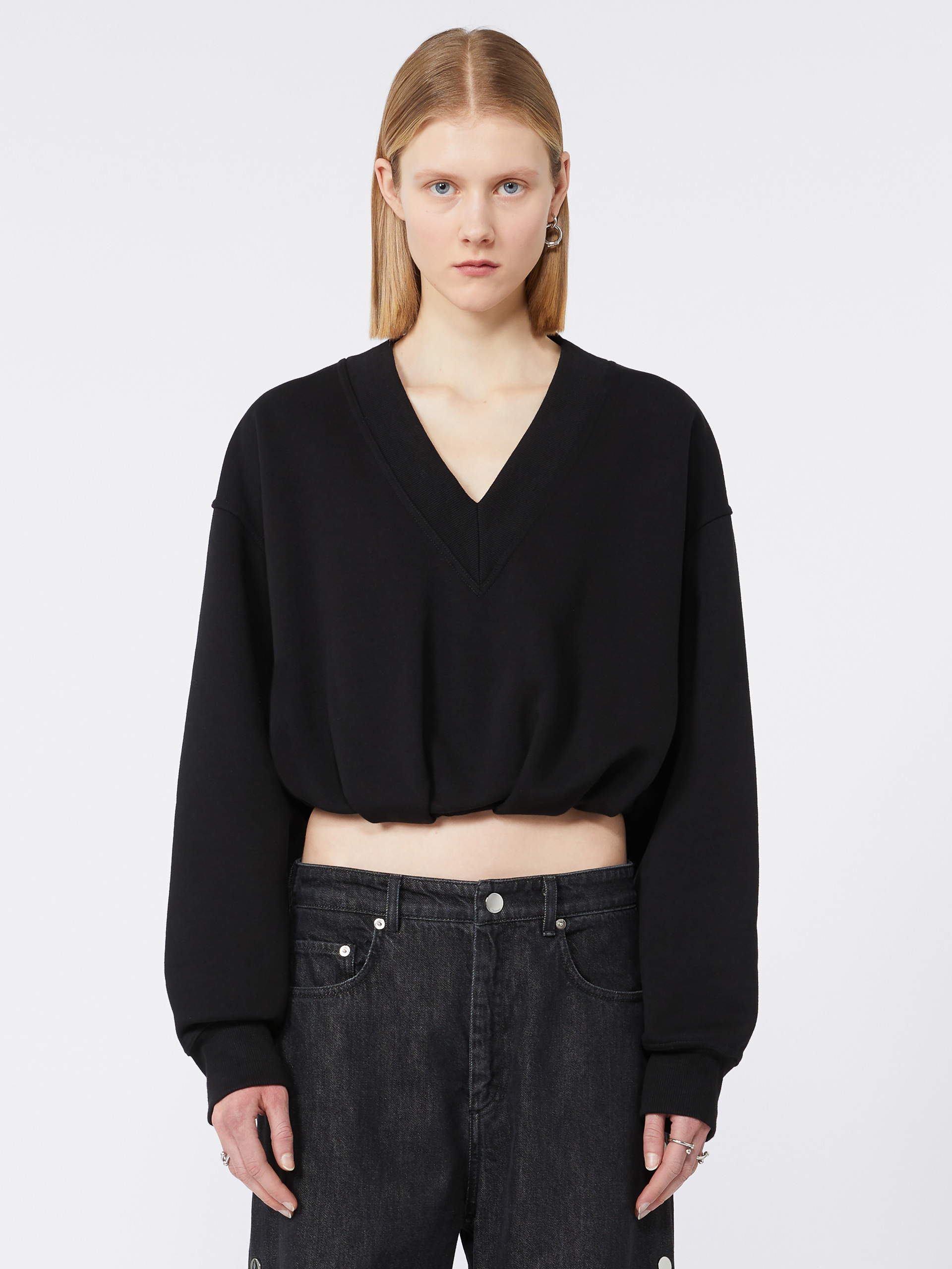 COLLEG V-neck crop sweatshirt - 3