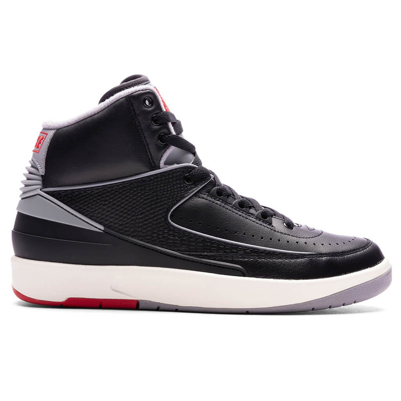 AIR JORDAN 2 'BLACK CEMENT' - BLACK/CEMENT GREY/FIRE RED - 1