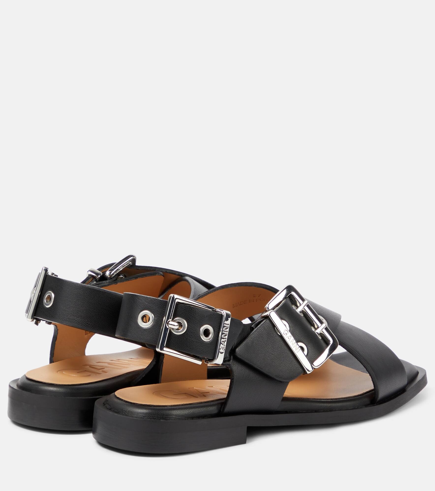 Faux leather Mary Jane sandals - 3