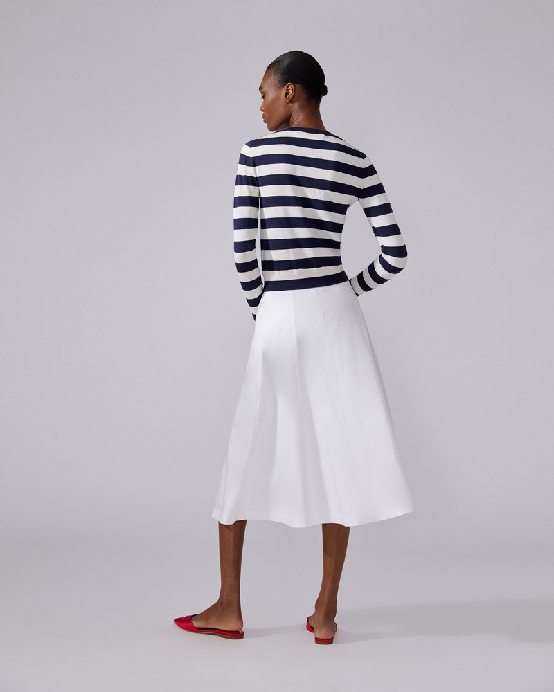 Floral-Embroidered Striped Sweater 3