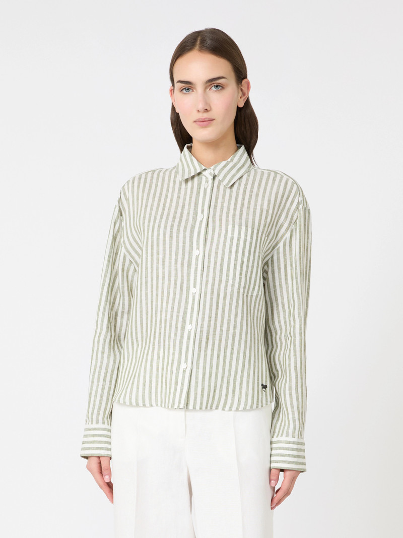 ALBATRO Linen canvas boxy shirt - KAKI 3
