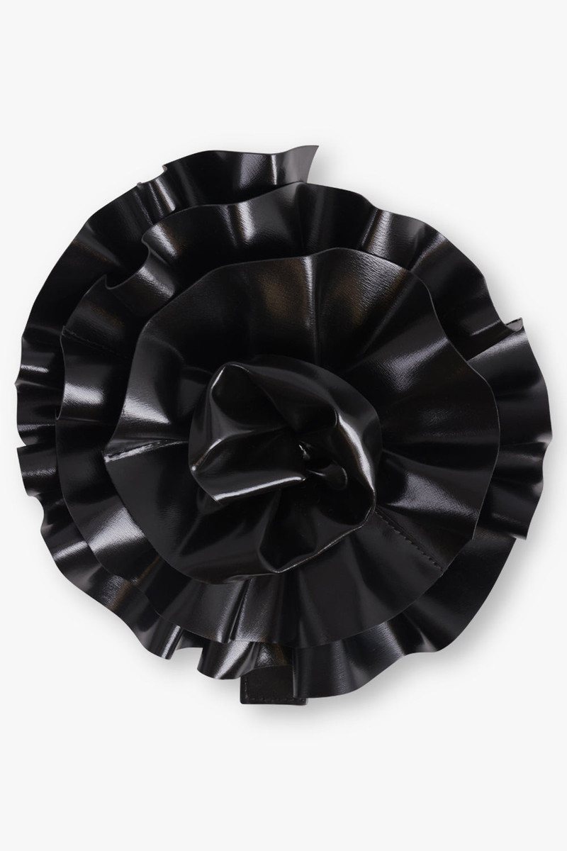FLOWER CORSAGE CLUTCH BAG | BLACK 1