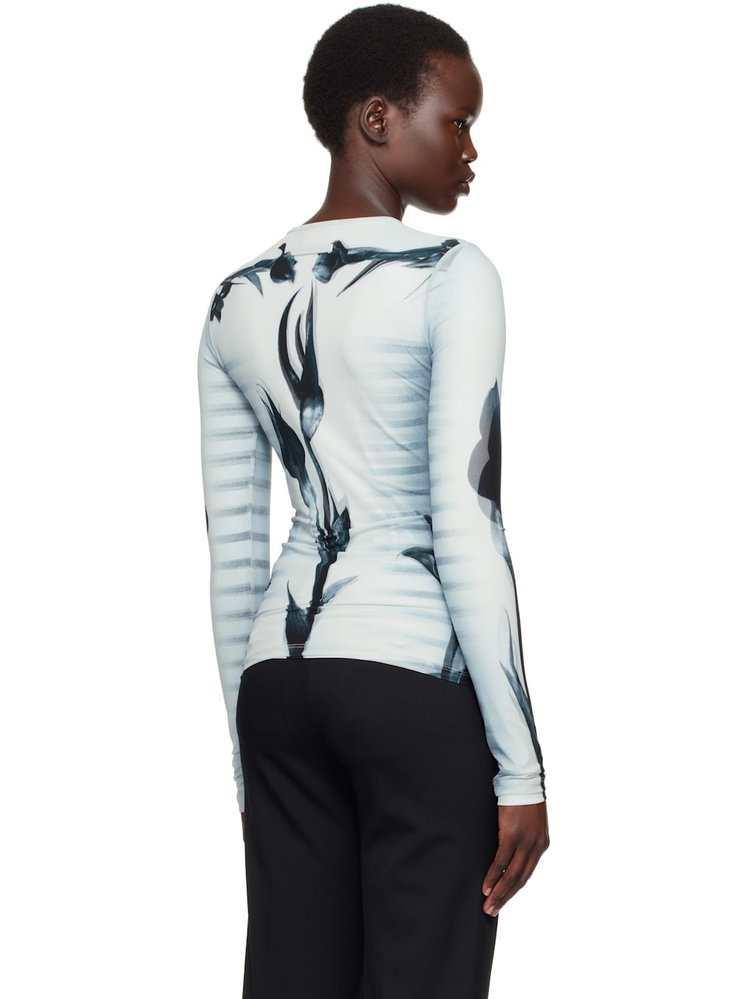 Gray & Black 'The Flower Body Morphing Marinière' T-Shirt - 3