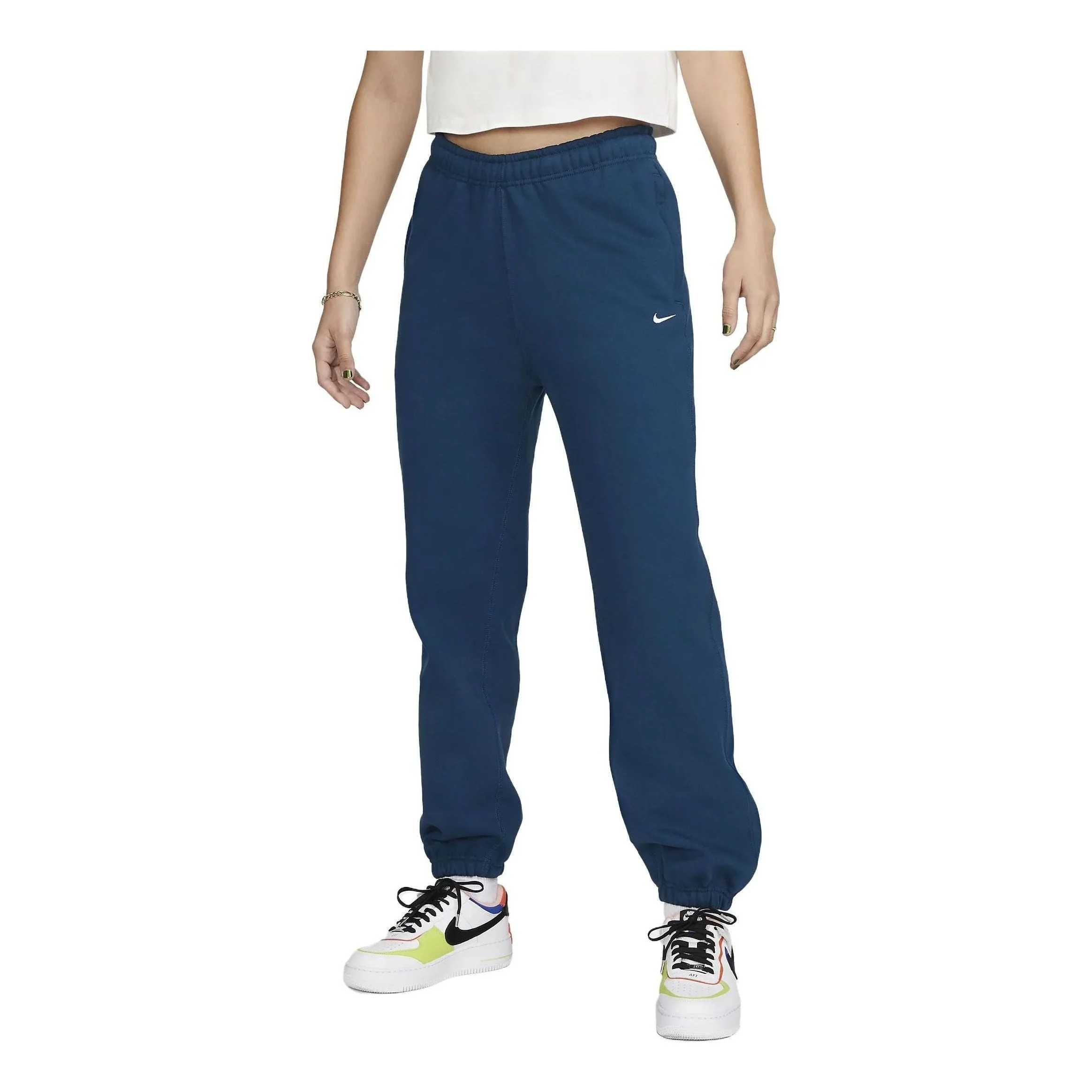 (WMNS) Nike Solo Swoosh Sweatpants 'Blue' CW5565-460 - 1